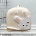 Creamy beige hardshell toddler backpack with 3D relief rabbit and Sweet text - Yellow