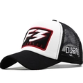 3D geborduurde F3 trucker pet in zwart-wit mesh ontwerp voor outdoor vissen - Verstelbaar / Zwart (JX-B449)