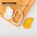 Snowman C cookie cutter set with precise plastic embossing mold 4.5x7cm for baking - 4.5x7cm