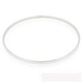 Minimalistische zilveren titanium stalen slanke ronde armband met een glad oppervlak - 3mm Breedte Enkele Ring-Binnen 55mm / Zilver