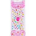 Pink heart-shaped crystal gemstone sticker sheet for DIY children's art decoration - Large Heart Colorful Gems / 8.5×21cm