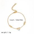 18k vergulde roestvrijstalen infinity armband met een verstelbare fijne schakel - Fijne kettingstijl met oneindigheidssymbool (TB5098)