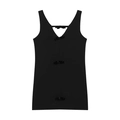 Robe courte noire sans manches avec dos nu ornée de trois nœuds décoratifs chic - XS / Noir