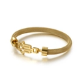 Pulsera de malla dorada con amuleto mano de Fátima y detalle de corazón hueco - Estilo de Mano de Hamsa (B Dorado)