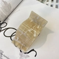 Pinza grande para el cabello de acrílico mármol crema para peinados largos elegantes - Beige Ceniza