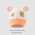 Detail of baby baseball cap with 3D animal ears and cute cartoon bear patch embroidery - 47-52CM (2-6 Years Old) / Orange