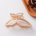 Elegante pinza per capelli a farfalla in resina crema e metallo dorato per donna - Bianco Pera