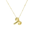 Polished golden zodiac necklace with balloon-style 3D bubble pendant and beaded chain - Aries