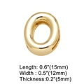 Polished gold letter O slide charm with dimensions 15mm by 12mm for DIY jewelry - Letter O