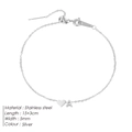 Pulsera ajustable de acero inoxidable plateado con dije de corazón y letra A para mujer - Letra A / Plateado