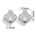 Polished silver stainless steel vintage pattern spacer bead for DIY jewelry making - Chinese Knot / Steel