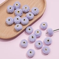 DIY 20mm purple faux rabbit fur pompom beads with golden metal holes for jewelry making - Light Purple