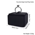 Small black velvet square ring display stand with dimensions 5x5x3.5cm for jewelry - Small Rounded Ring Stand (Black)