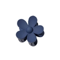 Matte navy blue flower-shaped hair claw clip in a minimalist 5-petal design - Solid - Matte Navy Blue