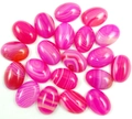 Pink oval agate stones with natural stripes for DIY jewelry making and settings - Pink Banded Agate