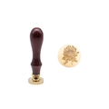 Vintage wax seal stamp featuring solid brass head with elegant flower floral patterns - Painted Handle + Brass Head Four Leaves Flower