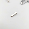 Minimalistische 2cm rechthoekige zilveren metalen alligator haarklem met glanzende finish - 2,5 cm Zilveren Vierkante Clip