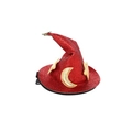 Mini cappello da strega con paillettes rosse e luna dorata per decorazioni di Halloween - Taglia unica / Rosso