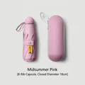 Compact 8-rib pink capsule umbrella with UPF50+ protection and matching zipper storage case - Eyeglass Case / 8 Ribs / Deep Pink