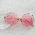 Rosafarbene lichtdurchlässige Sonnenbrille für Kinder in Blumenform mit runden Gläsern - Rosa Transparente Sonnenblume