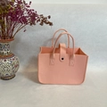 Handmade pink felt gift bag with handle and snap button for event souvenirs - Light Pink