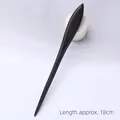 Minimalist black sandalwood hair pin 18cm length streamlined vintage wood stick - Time Flies - Cloud Moon