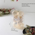 Set di 6 palline di Natale trasparenti color champagne con decorazioni dorate - 6625-41 (8cm 6 pezzi-Champagne Trasparente)