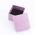 Square purple jewelry gift box with scallop embossed texture and black velvet interior - Scallop Pattern Purple / 5*5*3 Ring Box