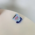 Pinza per capelli creativa in acrilico a forma di tazzina da caffè blu con decori floreali rossi - Circa 6cm / Tazza di Caffè Blu