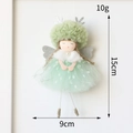 Light green angel girl ornament with silver antlers and sequin mesh skirt for Christmas - Green