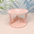 Pink round multi-slot desk organizer for makeup brushes and stationery pens - Pink