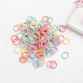 Colorful macaron elastic hair bands for girls in pink, yellow, blue, and green shades - 2cm Ribbed Jelly Colors
