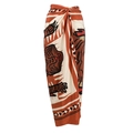 Französischer Sarong-Wickelrock mit Tigermuster, Mesh-Einsätzen und schickem Schlitz - Einheitsgröße / Einzelner Druck Sarong