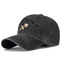 Berretto in cotone lavato antracite con testo e logo Sagittario ricamati - Sagittario (Black) / Nero