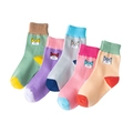 Set of 5 colorful cotton socks for children featuring cute cartoon puppy patterns - Cartoon Dog (5 Pairs)