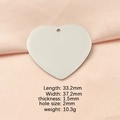 Colgante de corazón de acero inoxidable plateado de 33 mm con medidas específicas DIY - Colgante de Agujero Interior Color Acero