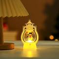 Weihnachts-LED-Laterne mit Schneemann-Szene und warmgelbem Licht für Heimdekoration - Schneemann / Weiß