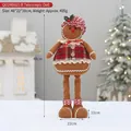 Muñeco de jengibre extensible con traje de cuadros para decoración de Navidad, 48x22x10cm - QD24B625-B Muñeca Telescópica (Mediano Mujer)