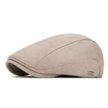 Classica coppola beige foderata in pile termico con raffinato logo metallico laterale - Beige