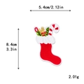 Christmas stocking embroidery patch with candy cane detail measuring 5.4cm x 8.4cm - 5.4x8.4cm / 11150-Exquisite Christmas Sock