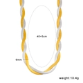 Detail showing 6mm width and 45cm length dimensions of the dual tone snake chain necklace - Mixed Gold and Silver Necklace