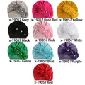 Cappelli a turbante per neonati con girasoli 3D e perle in 10 colori, modello x-19057 - Taglia unica / Mix 10 Colori (X-19057)