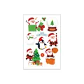 Christmas temporary tattoo sheet with gingerbread and Santa Claus cartoons for kids - WY-093 Cartoon Set