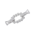 Macro detail of silver-plated connector clasp with micro-set cubic zirconia stones - Platinum (VK227 Oval)