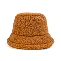 Winterlicher Sherpa-Fleece Anglerhut für Damen und Herren in warmem Karamelbraun - M(56-58cm) / Kaffeebraun