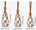 Adjustable brown woven stone holder necklace in three sizes with wooden bead accents - Custom Style