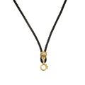 Cordon de collier noir tressé avec pendentif panthère dorée orné de cristaux brillants - Léopard d'or