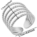 Gedetailleerd beeld van vijfdelige open ring met 1,7 cm diameter en zilveren kralentextuur - Zilver