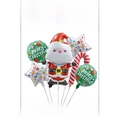 6-piece Christmas balloon set including Santa, candy cane, and star foil balloons - Santa Claus and Candy Cane Set
