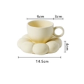 Beige sunflower ceramic coffee cup and saucer set with flower cloud shape design - 200ml - Standard Packaging / Lemon Yellow